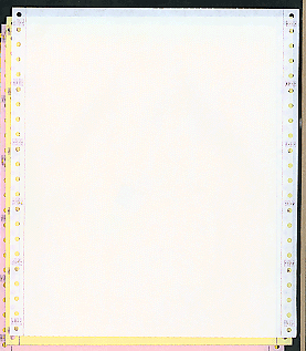 9-1/2 x 11" Continuous Paper 15# Color, 3 Part, Side Perfs