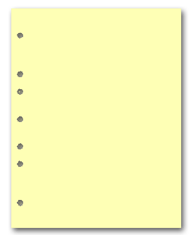 Canary Paper With 5 Holes on Left