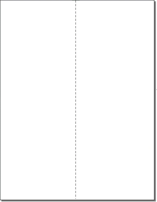 8-1/2 x 11" 20# Perforated Paper, 1 Vert. perf @ 4-1/4" from Left