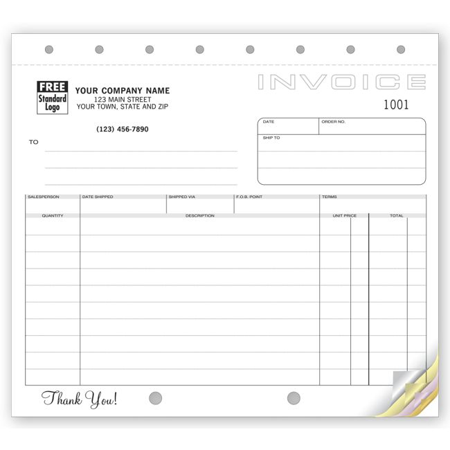 Shipping Invoice,Classic Design, 8 1/2 X 7"