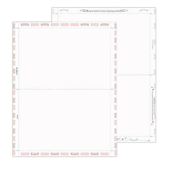8 1/2″ x 11″ Pressure Seal Form, Blank with Blockouts, V Fold