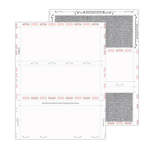 8 1/2″ x 11″ Pressure Seal Security Check Form with Black Void, Z Fold
