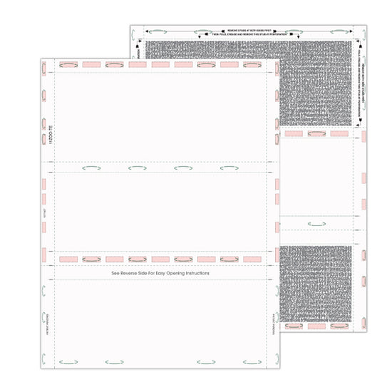 8 1/2″ x 11″ Pressure Seal Security Check Form with Black Void, Z Fold