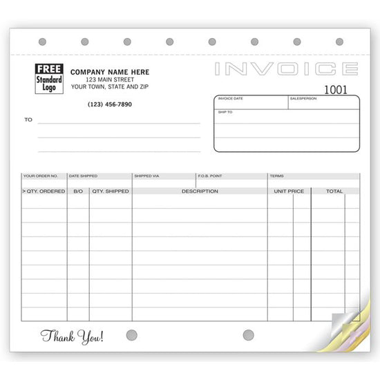 Classic, Small Shipping Invoices, 8 1/2 X 7"