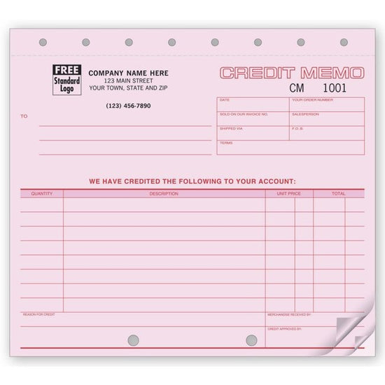 Credit Memo, 8 1/2 X 7"