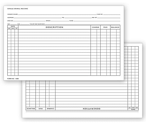 Single Animal Exam Records, Horizontal