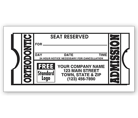 Orthodontic Dental Appointment Card, Imprinted