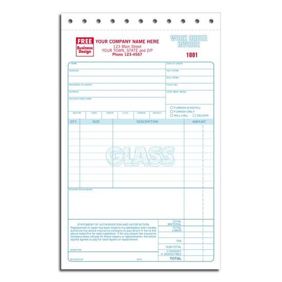 Glass Repair Work Orders - Sets, 5 2/3 X 8 1/2"