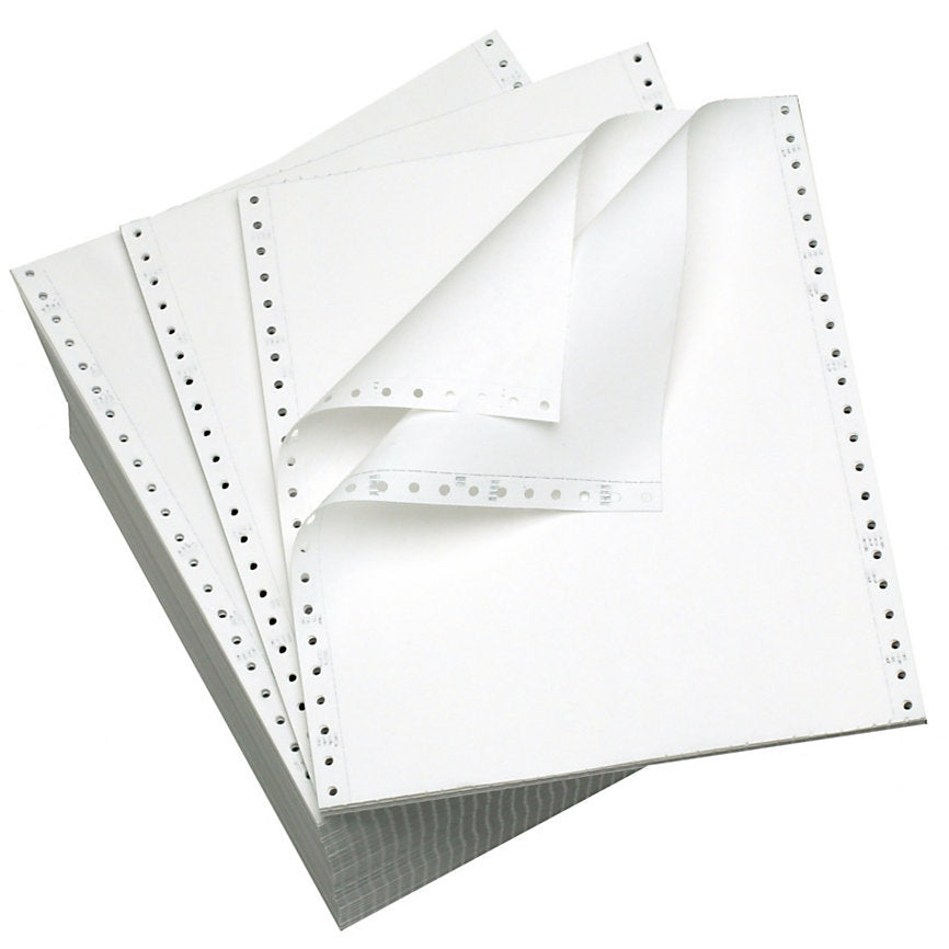 9-1/2 x 11" Continuous Paper 15# White, 2 Part, Side Perfs