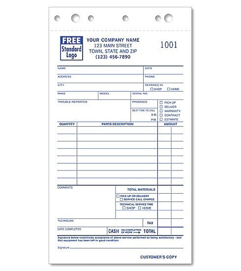 Service Orders, 4 1/4 X 7"