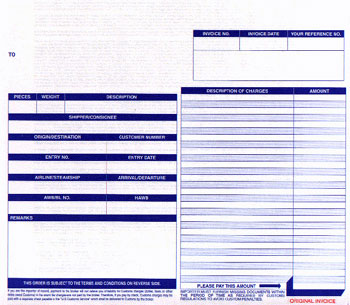 10 x 8-1/2" 5 Part Continuous Generic Invoice