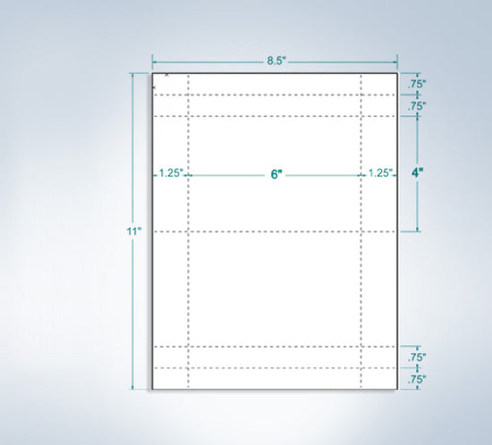 8-1/2x11" Laser Cards, 6" x 4" White