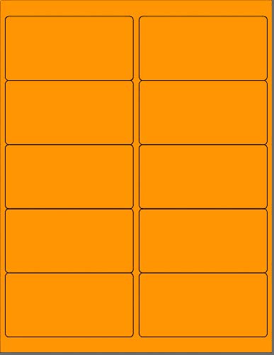 8-1/2" x 11" Fluorescent Orange 10 Labels per Sheet 4 x 2