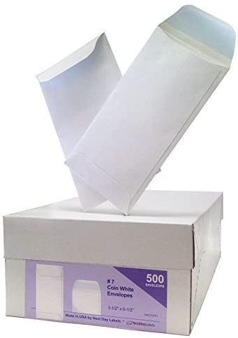 7 Coin Blank Envelope White