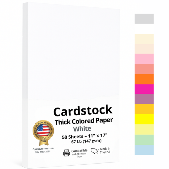 11 x 17" Ledger, 67 Lb. Cover Card Stock, White