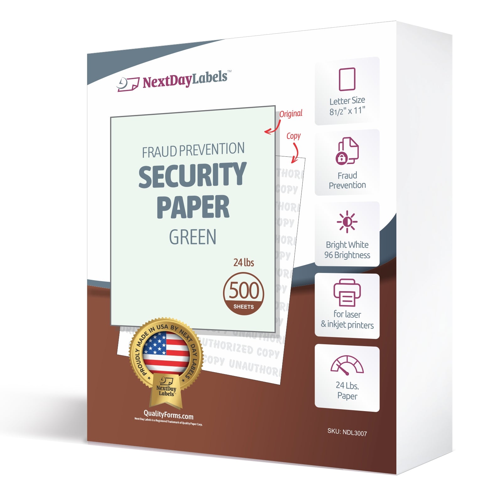 Security Paper,1 Part, Light Green