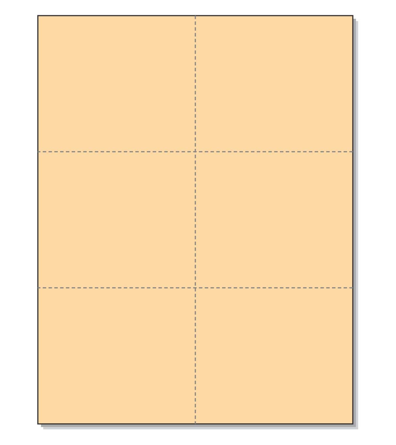 8-1/2 x11 Laser Cards 6 Up - Buff