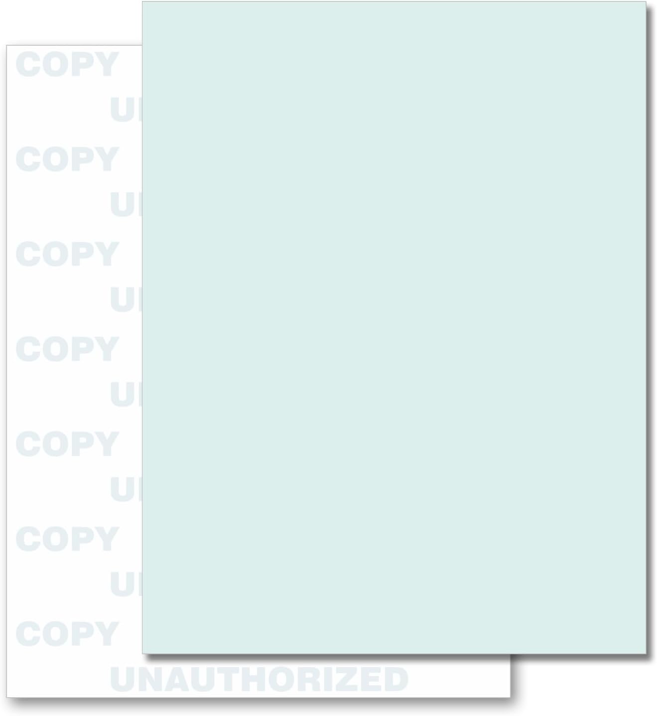 8-1/2" x 11" Security Paper, Unauthorized Pantograph, 1 Part, Light Green