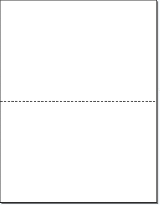 8-1/2 x 11" 20# Perforated Paper, 1 Horizontal Perforation at 5-1/2"