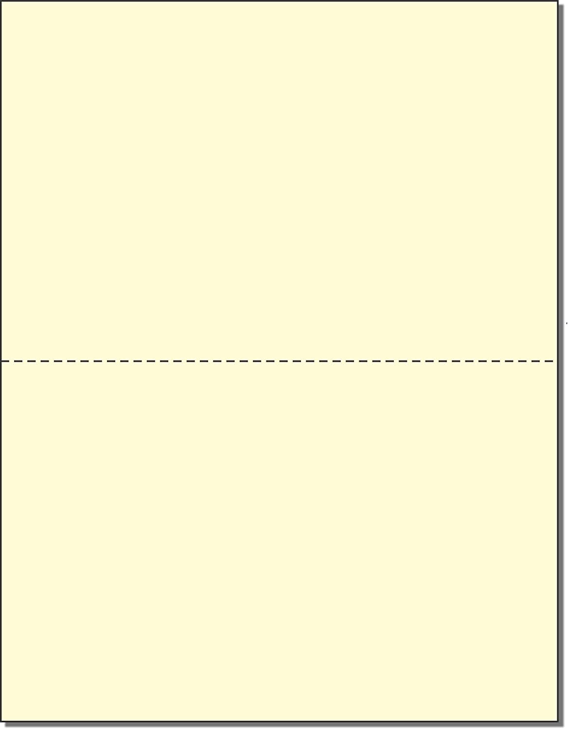 8-1/2 x 11" 20#,Canary, Perforated Paper, 1 Horizontal perf at 5-1/2"