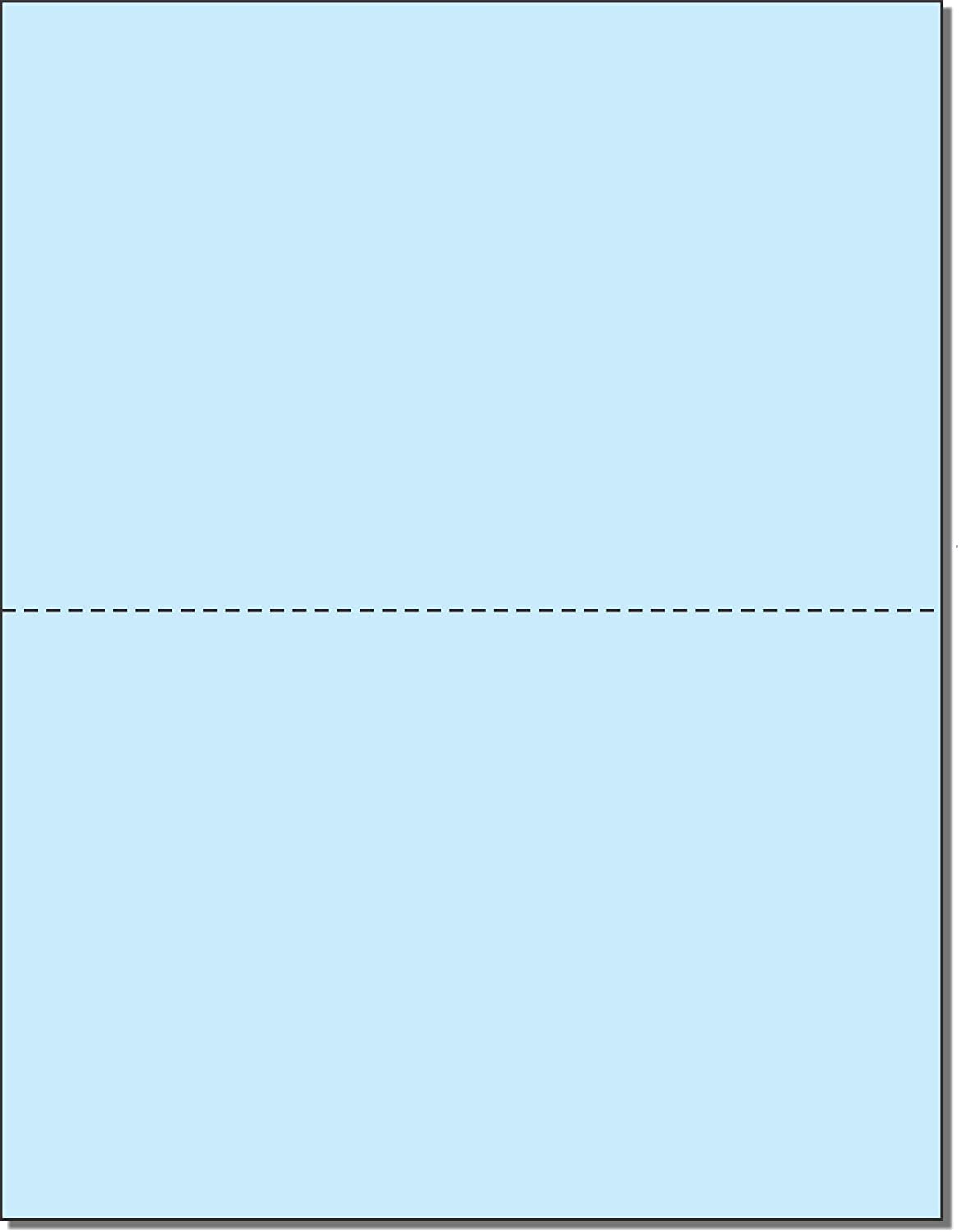 8-1/2 x 11" 20#, Blue, Perforated Paper, 1 Horizontal perf at 5-1/2"