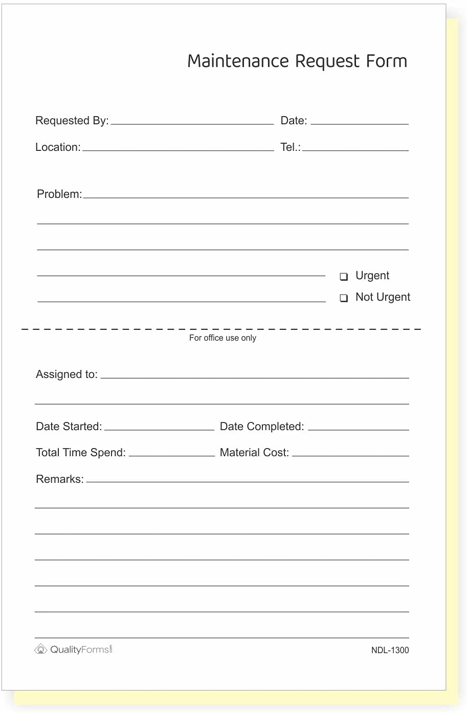 Maintenance & Repair, Request Forms, 5.5" x 8.5"