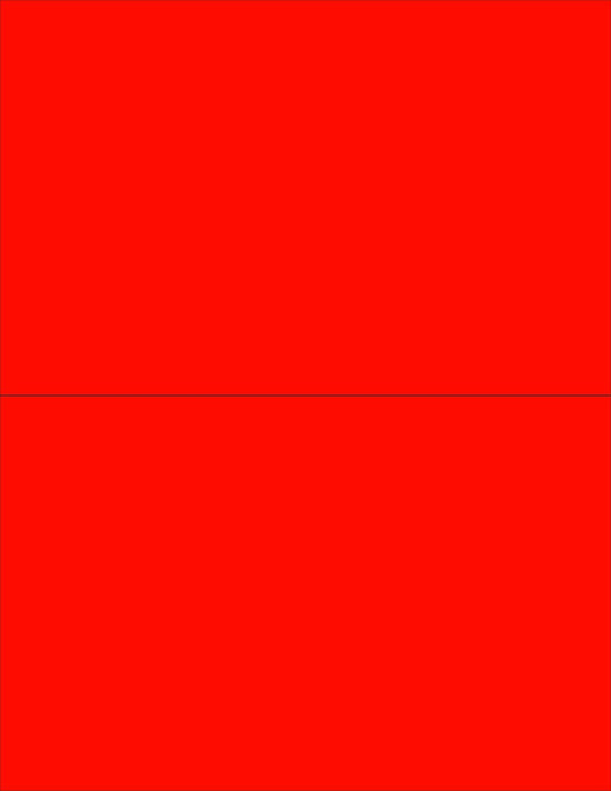 8-1/2" x 11" Fluorescent Red 2 Labels per Sheet 8-1/2" x 5-1/2"
