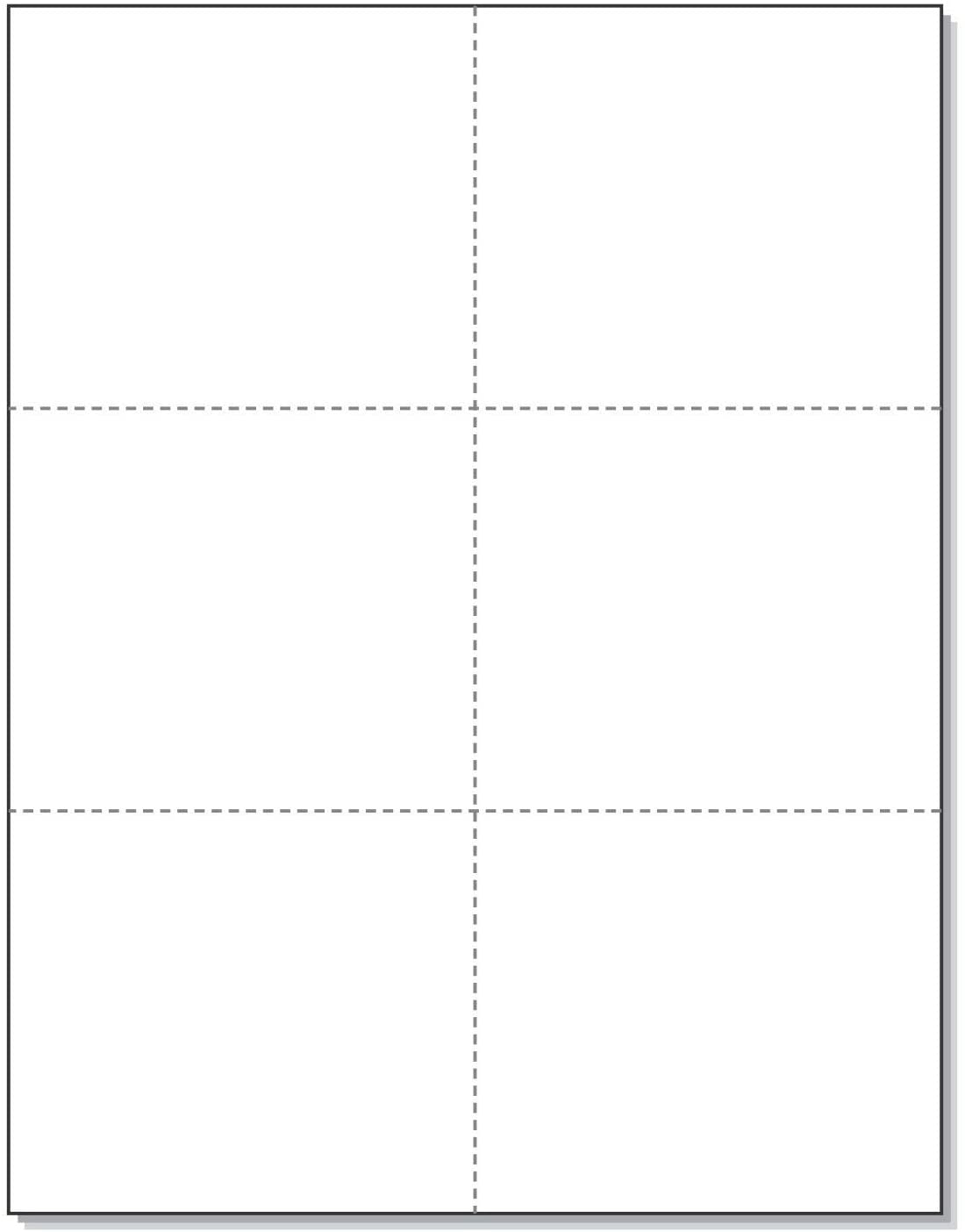8-1/2 x11 Laser Cards 6 Up - White