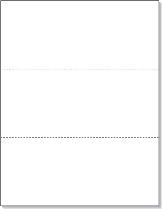8-1/2 x 11" 24# Perforated Paper, 2 Horizontal perf at 3-2/3 & 7-1/3