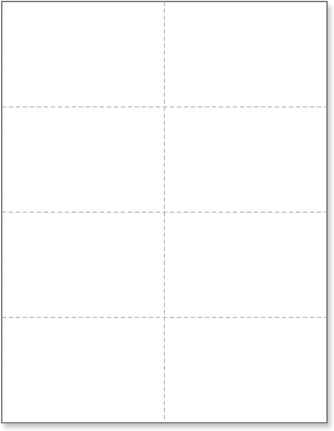 8-1/2 x 11 Laser Cards 8 Up - White