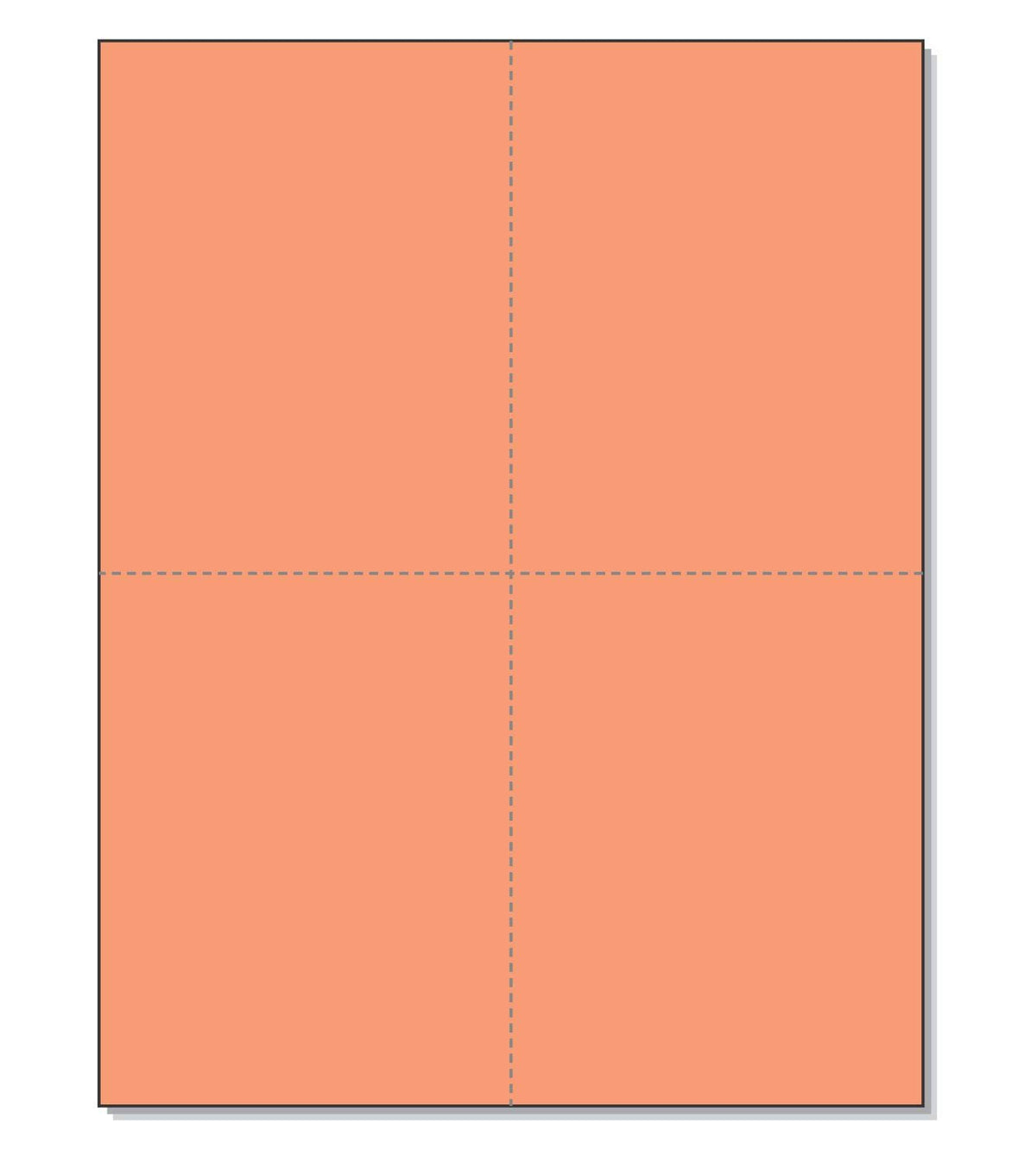 8-1/2 x11 Laser Cards 4 Up - Salmon