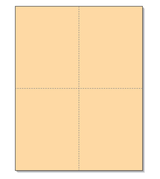 8-1/2 x11 Laser Cards 4 Up - Buff