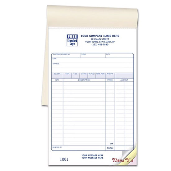 5-1/2 x 8-1/2'' Retail Sales Book, Classic Design