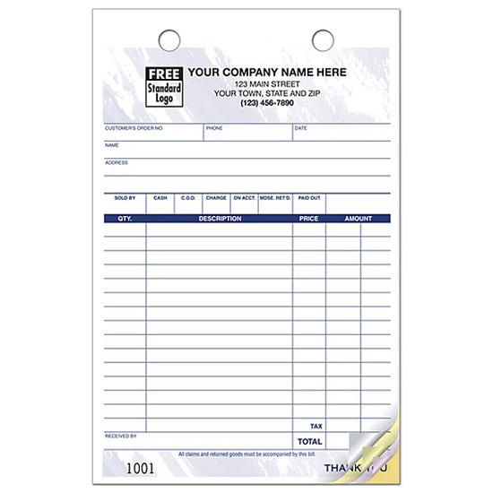 5-1/2 x 8-1/2'' Multi-Purpose Register Forms, Colors Design, Large Format. Available in 2, 3, or 4 parts.