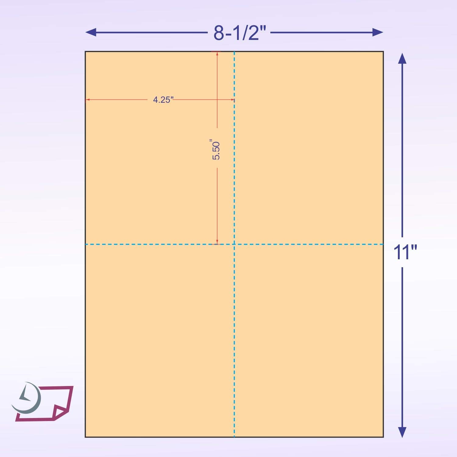 8-1/2 x11 Laser Cards 4 Up - Buff