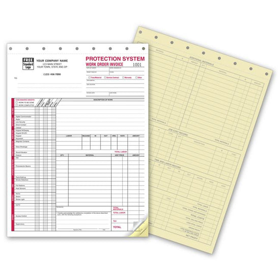 Protection System Work Orders, 8 1/2 X 11"