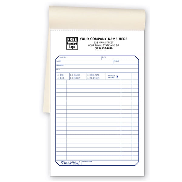 5-1/2 x 8-1/2'' Sales Slips, Padded - Large