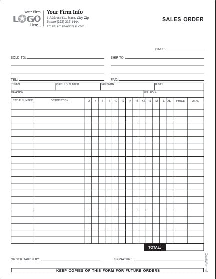 Jewelry Order Form