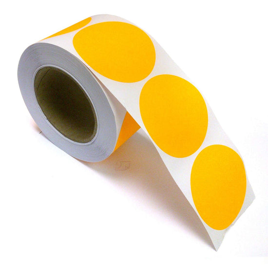 2" Circle Color Stickers, 500 Permanent Labels, 3" Core, Orange Fluorescent