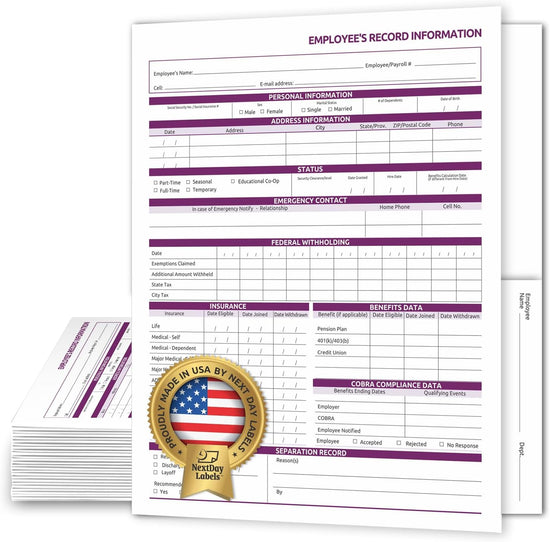 Employee Record Folders 9.5 x 11.5