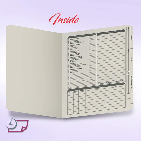 Real Estate Folder Right Panel List Letter Size, Gray