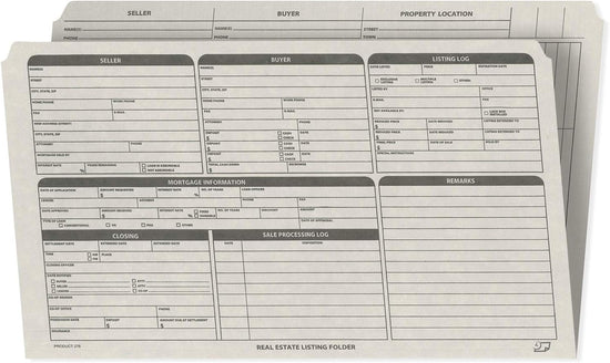 Real Estate Folder, Right Panel List, Legal Size, Gray