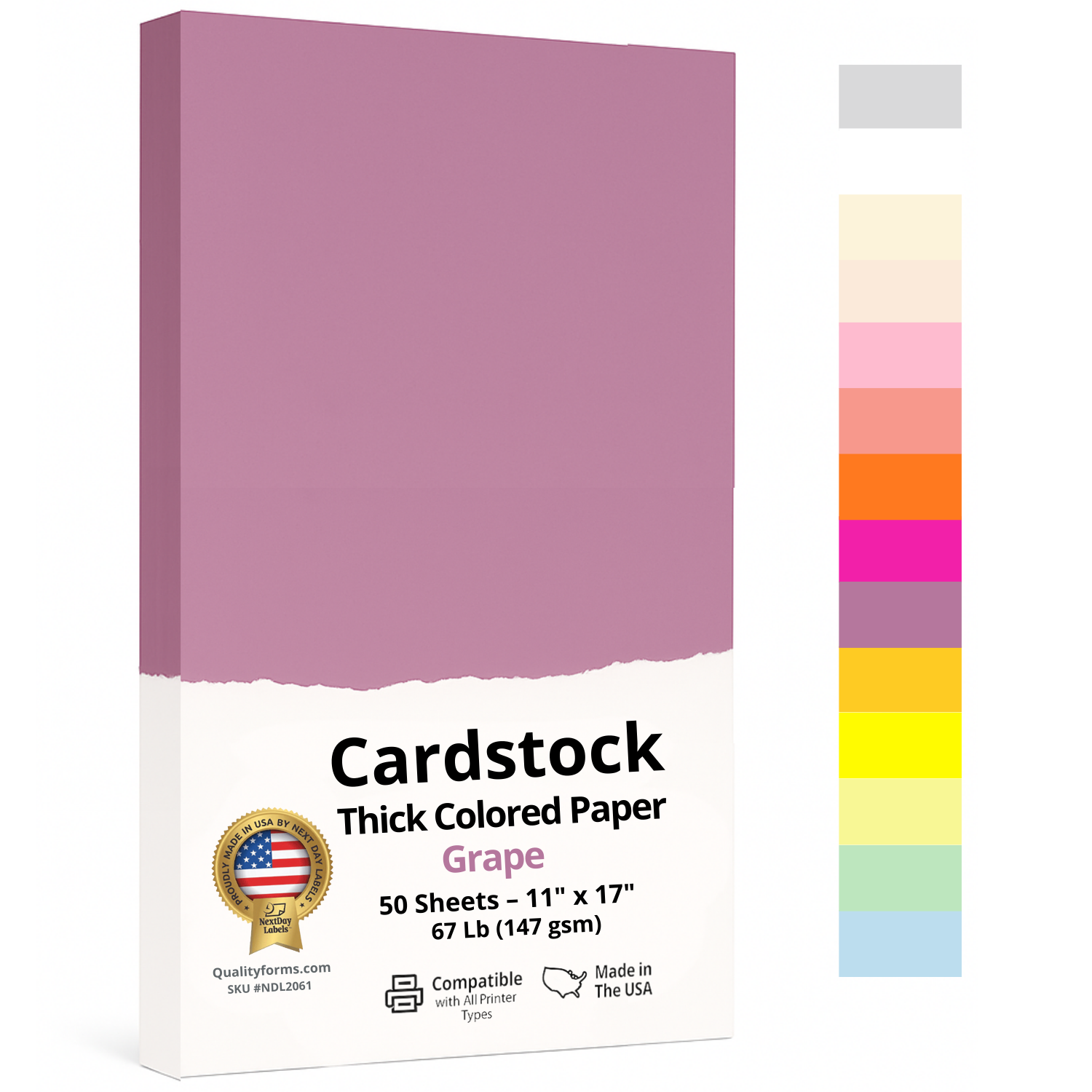 11 x 17" Ledger Size, Grape Cover Card Stock