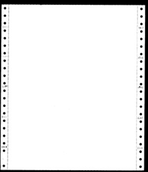 9-1/2 x 11" Continuous Paper 20# White, 1 Part, Clean Perf.