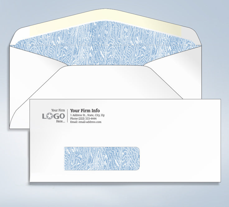 Imprinted Tinted Envelope,w/window, #10,4 1/8 x 9 1/2