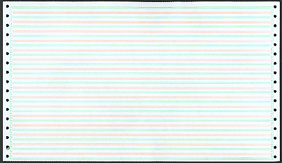 14-7/8 X 8-1/2" Continuous Paper 20# 8" Green/Orange Bar, 1 Part