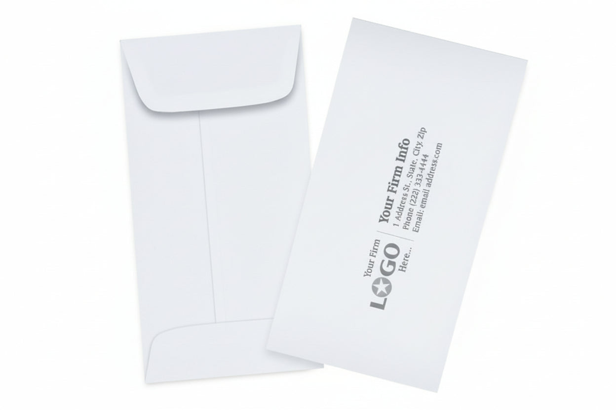 # 7 Coin White Imprinted Envelopes With Gummed Closure