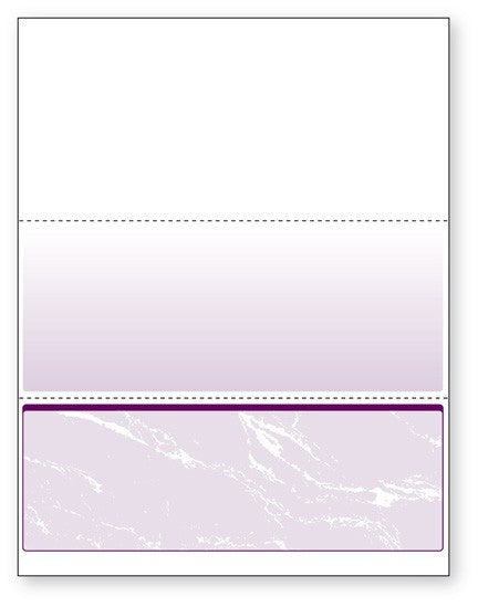NextSecure Blank Laser Check, Purple, Check on Bottom