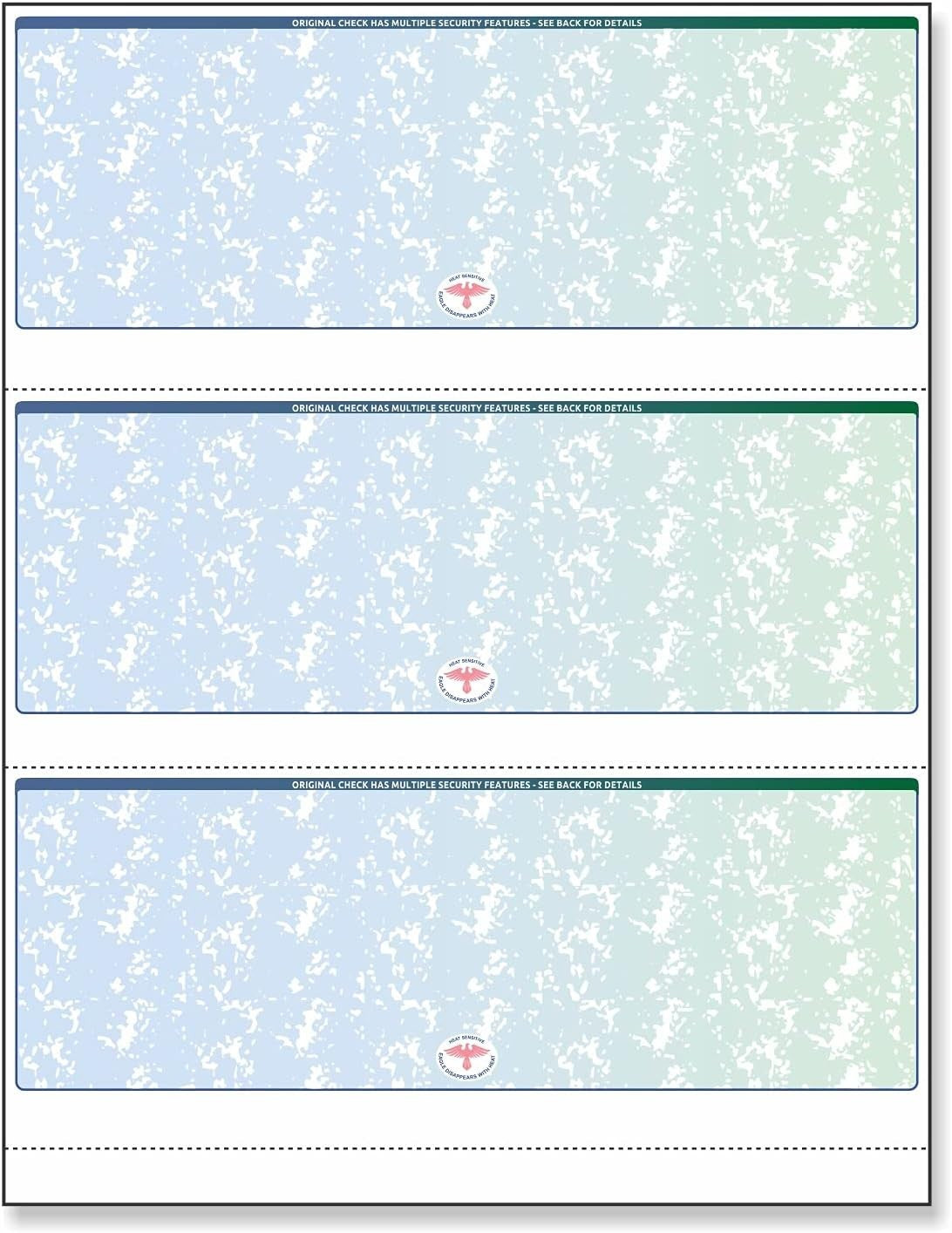 NextSecure Blank Laser Check, Blue/Green Prismatic, 3 Checks Per Page
