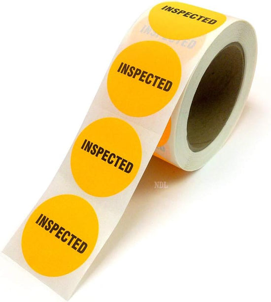 2" Inventory Control/Date 500 Permanent Labels orange “Inspected” Labels 3" Core